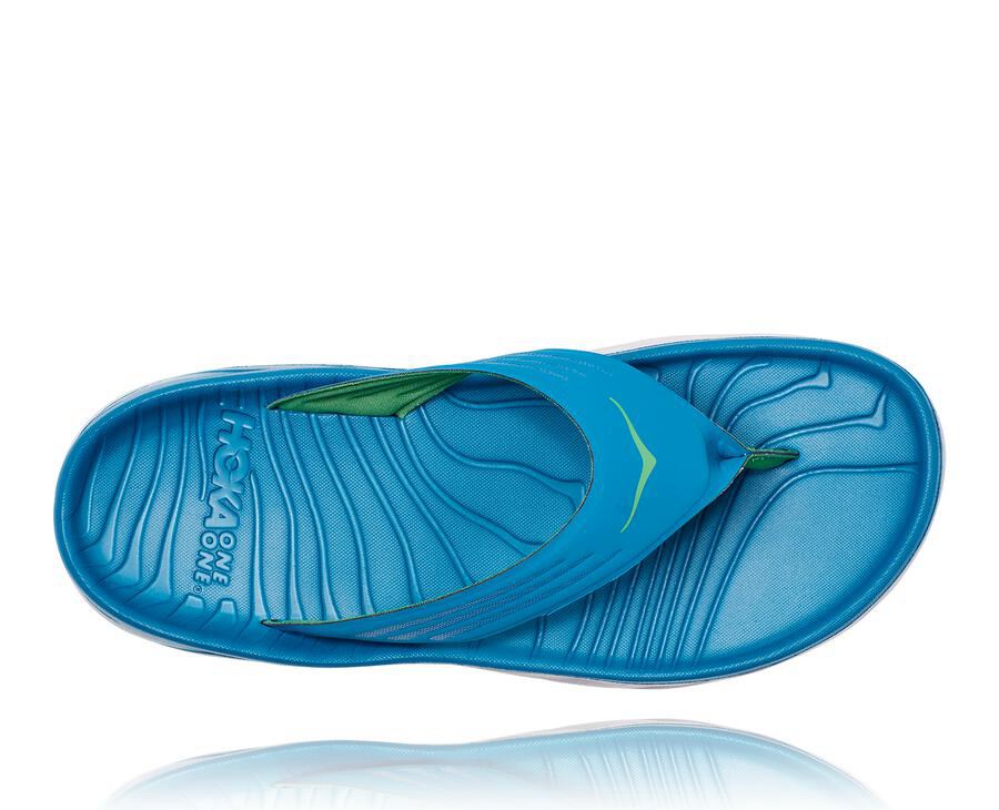 Hoka One One Sandalen Heren - Ora Recovery Flip - Blauw/Wit - WN0745396